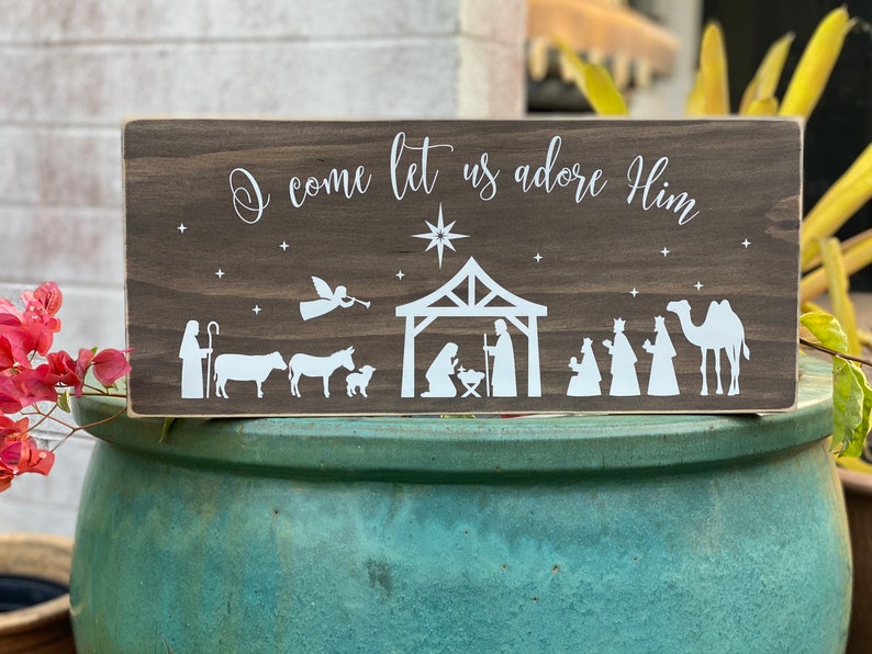 Nativity Scene Wooden Nativity Scene Rustic Nativity Scene Etsy