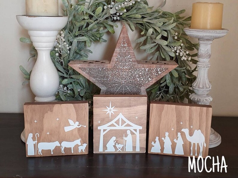 Nativity Set Wooden Nativity Set 3 Piece Nativity Set Etsy Australia