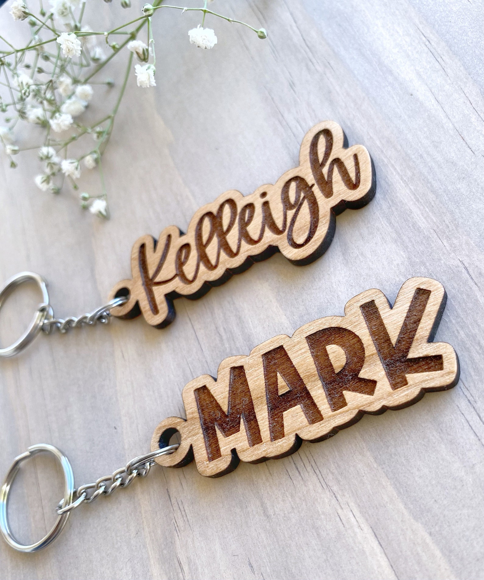 Custom Name Keyring Custom Name Keychain Personalised Name Etsy