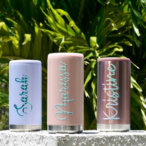 Personalized Can Cooler, Slim Can Cozie Personalized, Skinny Can Coolers, Seltzer Can Holder, Stainless Steel Insulated Cooler Gift for Her image 3