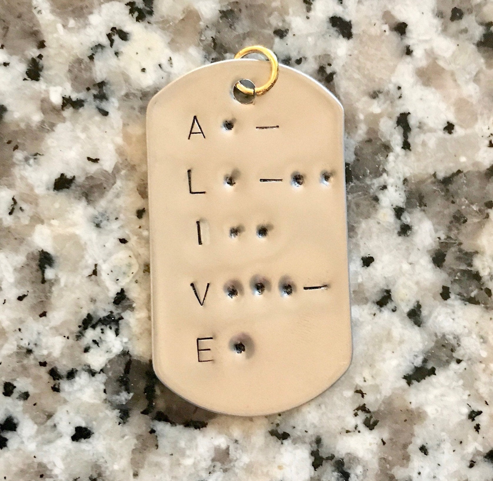 The 100 ALIVE Morse Code Keychain - Etsy