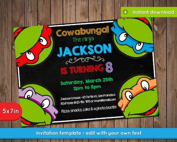 Teenage Mutant Ninja Turtles Invitations 8