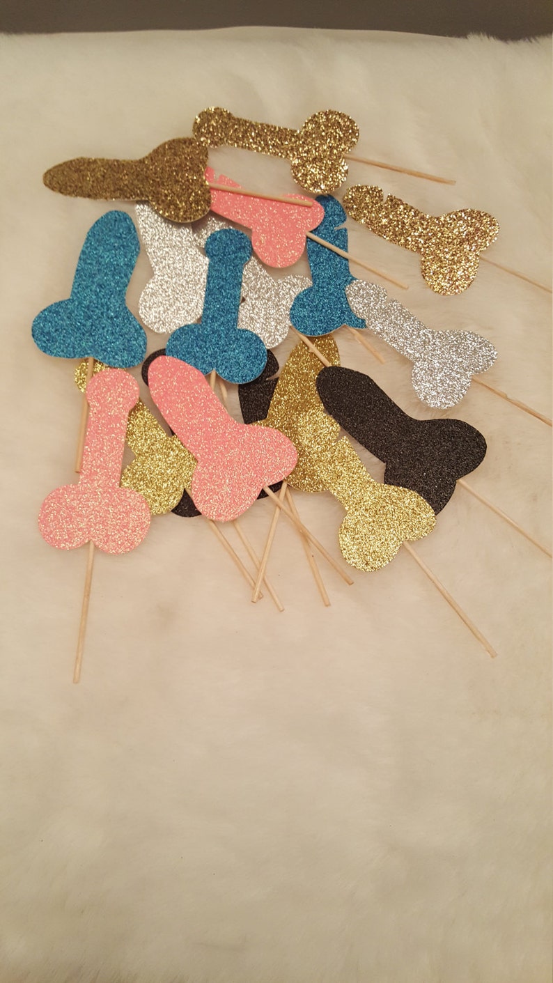 Penis picks Penis Decorations Bachelorette Party Bridal Shower Dick Confetti Adult Party Decor Glitter,cupcake toppers