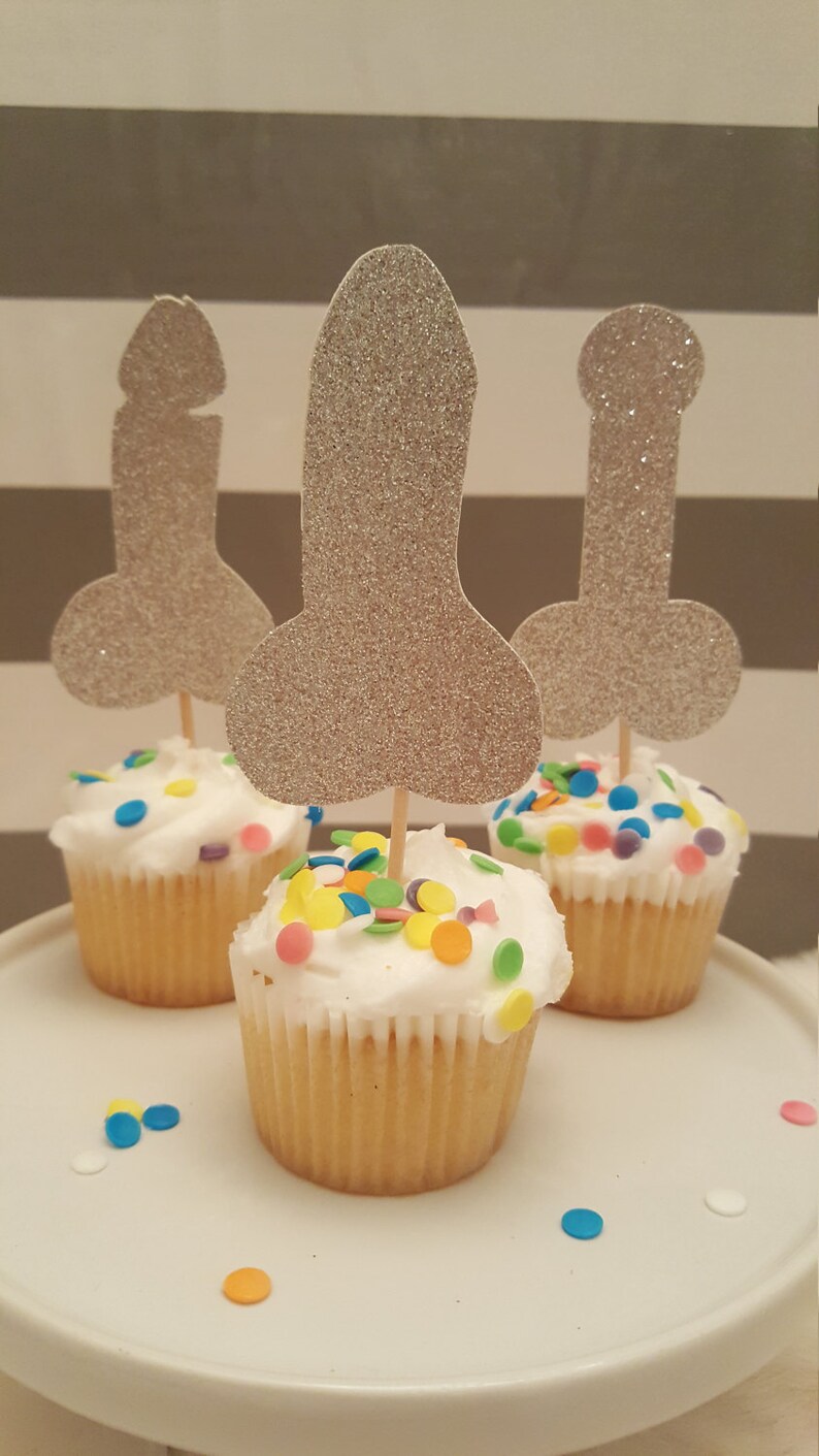 Penis picks Penis Decorations Bachelorette Party Bridal Shower Dick Confetti Adult Party Decor Glitter,cupcake toppers