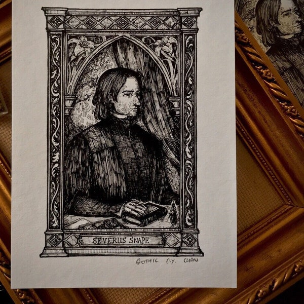 Professor Severus Snape portrait - unframed 5x7 print