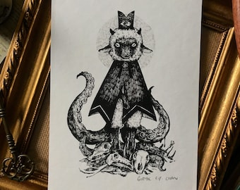 Cult of the Lamb - unframed 5x7 print