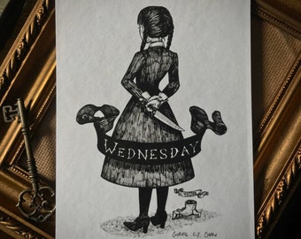 Miss Addams - unframed 5x7 print