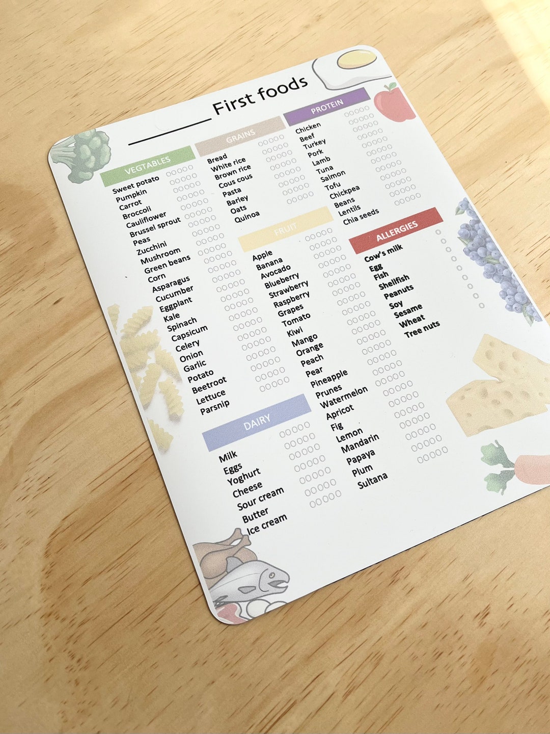 First Food Chart. Babies First Magnetic Food Chart. First Foods. Solids ...