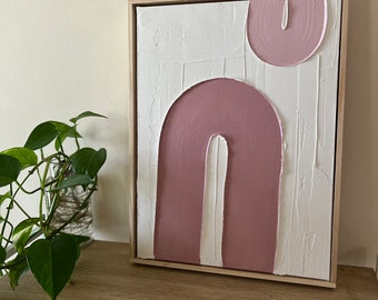 Textured art.  pink arches. Art