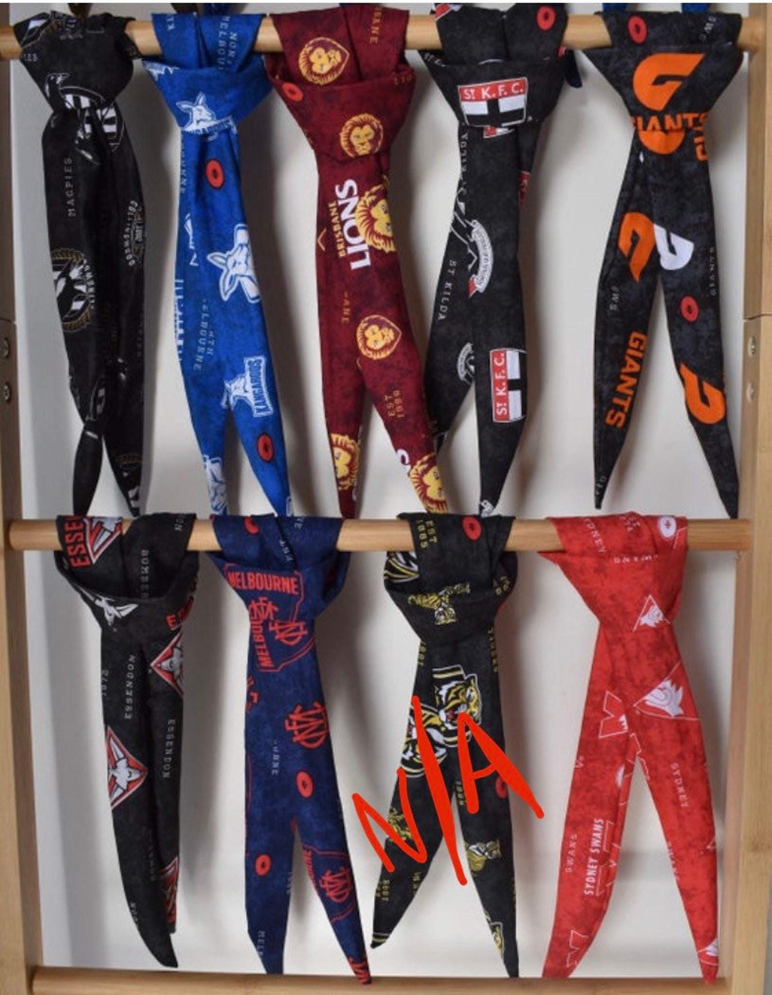 3 Pack AFL Headbands and Scrunchies Footy Etsy Australia