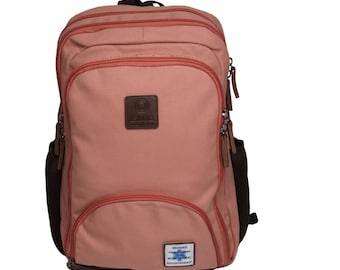 Coral Influencer Backpack for TPN, Tube Feeds, Infusions, Laptop Section,Organization Section