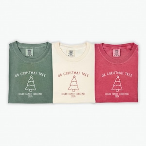 Custom Family Christmas Tree Shirt: Comfort Colors Matching Pajama Top