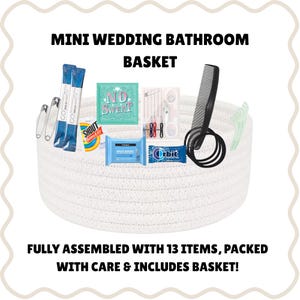 Wedding Bathroom Basket Mini: Wedding Amenity Kits, Bathroom Kits for Weddings, Bride Emergency Kits, Wedding Bathroom Kit