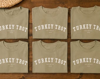 Turkey Trot Family Matching T-Shirt: Comfort Colors Thanksgiving Shirt, Thanksgiving Family Matching Shirt