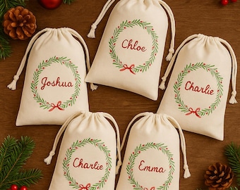Personalisierte Weihnachtsgeschenktüten: Urlaub Party Favor Bag, Kleine Weihnachtsgeschenktüte, Mini-Sankt Säcke, Weihnachtsbeutel Taschen