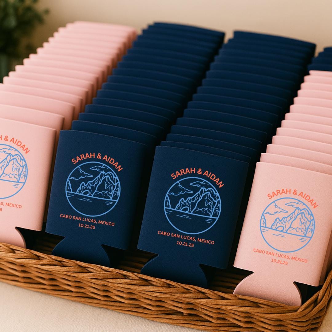 Personalized Wedding Koozies: Bulk Can Coolers Custom Design Etsy