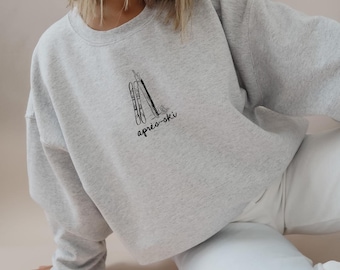Après-Ski Sweatshirt: Winter Mountain Skiing, Snowboard