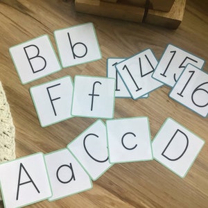 Alphabet Letter Number Flashcards - 1-20 ABCs - Simple Minimalist - Toddler Preschool Learning Homeschool - Montessori Busy Bag Printable