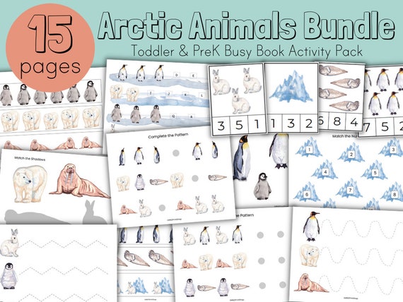 Arctic Animal BUNDLE Busy Book Binder  Tracing Counting