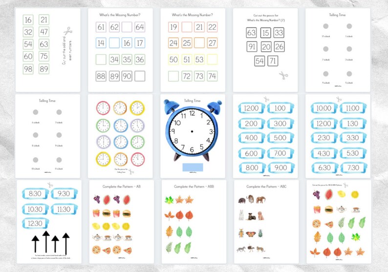 Kindergarten Printable Math Busy Book - Addition Subtraction Patterns ...