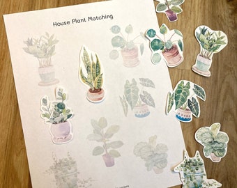 Växt Löv Natur Upptagen Bok Lärande Pärm Matchande Aktivitetssida - Småbarn Förskola Dagis - Vår Sommar Montessori UTSKRIVBAR