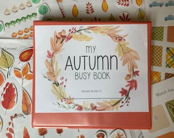 Fall Learning Binder - Preschool Printable Busy Book - Autumn Montessori Homeschool - Kindergarten TotSchool - Counting, Colors, Matching