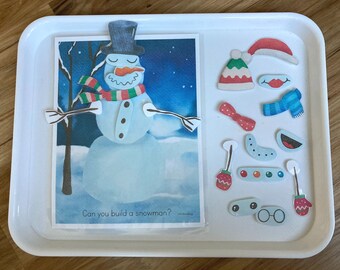 Build a Snowman - Winter Busy Book - Christmas Learning Binder - Preschool Printable Activity - Toddler Totschool Game  Homeschool Snow Man