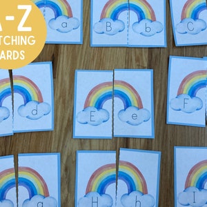 Letter-alfabet bijpassende kaarten - regenboogparen - St. Saint Patrick's Day - drukke tas leeractiviteit - voorschoolse peuter kleuterschool V.2