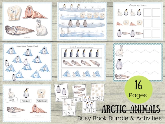 Arctic Animal BUNDLE Busy Book Binder Tracing Counting