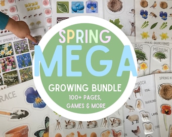 SPRING Preschool MEGA Growing Bundle - Printable Kids Games - Busy Book Binder - Flowers St. Patricks Birds Farm - Learning Worksheets