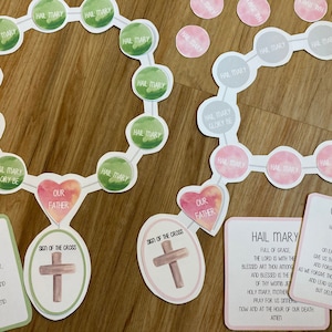 Kids Rosary Printable - Childrens Prayer - Decade Learning Tool - Catholic Education - Religious Instruction - Hail Mary - How To - PreK