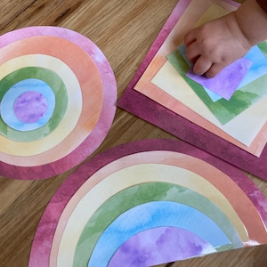 Printable Rainbow Builder - Color Stacker - Preschool Toddler Learning Page - Montessori Waldorf Kids Activity - Busy Bag Digital Download