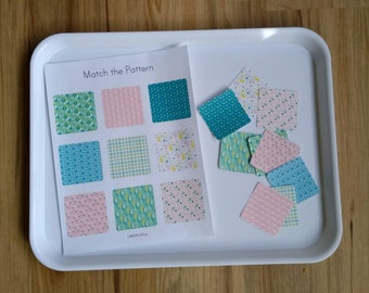Paaspatroon matching - drukke boekentas - sorteren peuter kleuterschool kleuterschool activiteit - kleuren lente konijn bloemen eieren PRINT