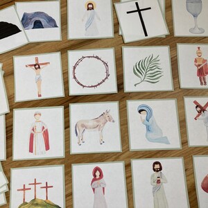 Easter Story Shadow Matching Cards - Montessori Activity - Printable - Holy Thursday Good Friday Resurrection Lent - CCD Game Montessori