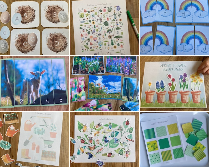 SPRING Preschool MEGA Growing Bundle - Printable Kids Games - Busy Book ...