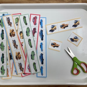Transportation Cutting Strips - Cars Trucks Vehicles - Preschool Printable - Scissor Practice Toddler - Montessori Activity - Cut Skills PDF