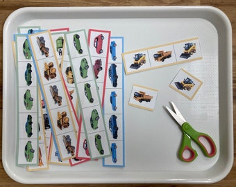 Transportation Cutting Strips - Cars Trucks Vehicles - Preschool Printable - Scissor Practice Toddler - Montessori Activity - Cut Skills PDF