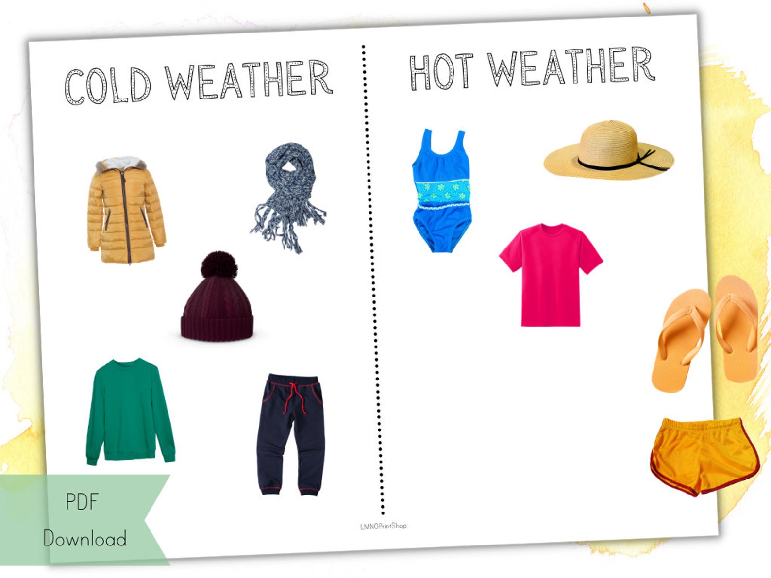 Clothes Sorting Hot & Cold Weather Life Skills Busy Book Etsy