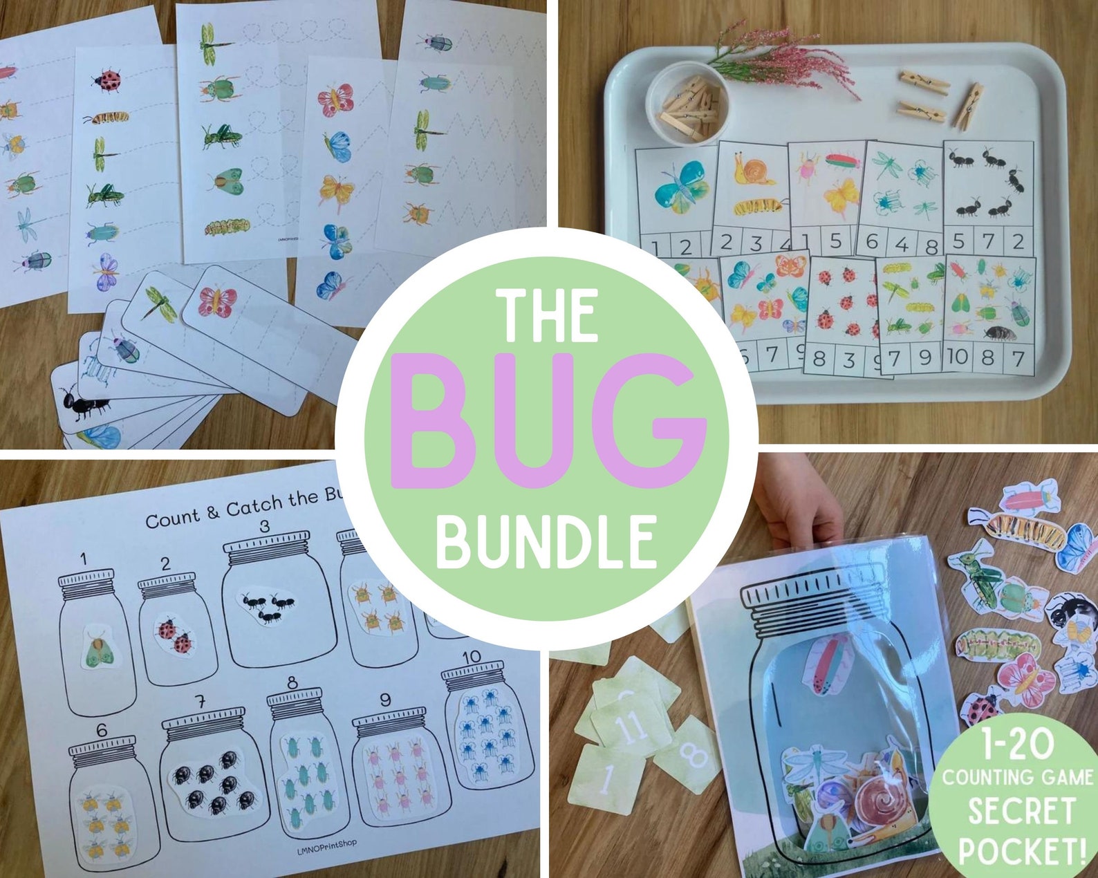 BUG Learning Bundle Insect Math Counting Preschool Etsy