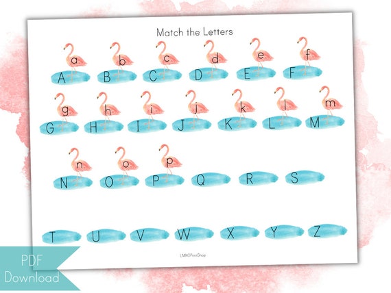 Letter Alphabet Match Flamingo Bird Busy Book Activity