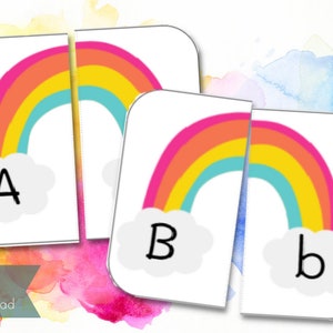 Cartões de correspondência de letras do alfabeto - pares de arco-íris - dia de São Patrício - atividade de aprendizagem de bolsa de atividades - pré-escola, jardim de infância