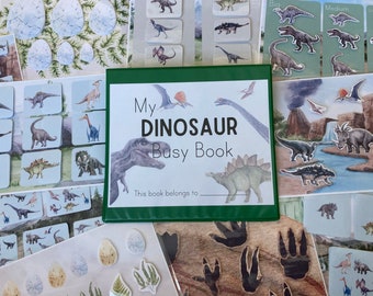 Libro de actividades de dinosaurios - Carpeta de aprendizaje - Material imprimible para preescolar - Actividad para niños pequeños - T-Rex jurásico - Alfabeto para contar - Educación en casa
