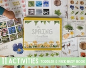 SPRING Busy Book - Nature Learning Binder - Preschool Printable - Color Matching - Montessori Unit Study - Bees Robins Flowers Homeschool