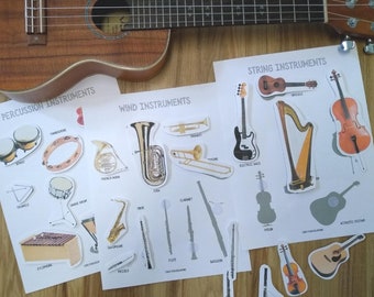 Musical Instruments Matching Sorting Busy Book Binder Learning Pages - Toddler Preschool Prek Kindergarten Montessori Activity PRINTABLE