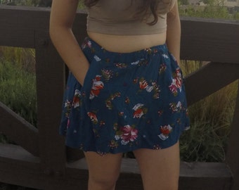 HIGH Waisted Floral Stamped Skirt