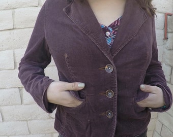 Corduroy Brown Leather Jacket
