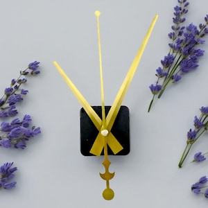 Quartz silent clock mechanism. long hands for wall clocks. watch accessories. Gold clock hands