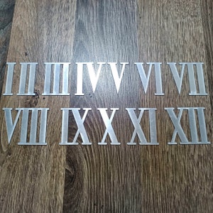 Números para reloj de pared de 2 mm fabricados en acrílico espejado. Reloj DIY fabricado en resina o madera.