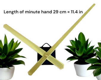Clock mechanism with long hands. Minute hand 29 cm (11.4 inches) Color gold
