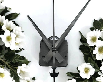 Quartz silent clock mechanism. long hands for wall clocks. watch accessories. Black clock hands